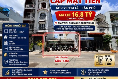 Bán Cặp Mặt Tiền Khu Vip Họ Lê Tân Phú – Ngang Gần 13m Hiếm Có