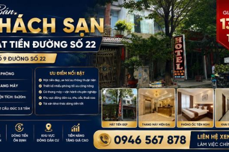 BÁN KHÁCH SẠN MẶT TIỀN ĐƯỜNG SỐ 22 – 14 PHÒNG – THANG MÁY – GIÁ 13.8 TỶ
