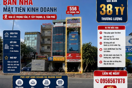 Nhà bán MT 556 đường lê trọng tấn DT 6x25 đúc 1 trệt 1 lửng 4 lầu LH 0946567878 Hiểu